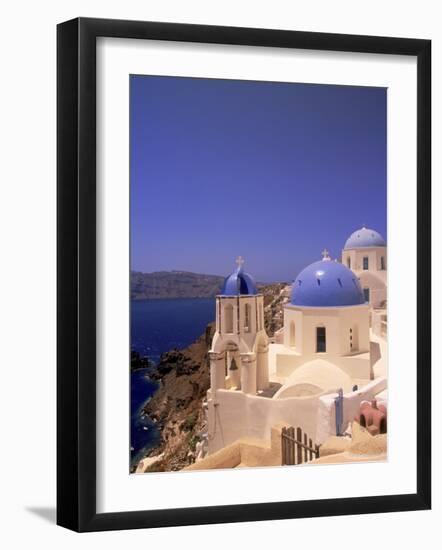 Greek Church, Santorini, Greece-Walter Bibikow-Framed Photographic Print