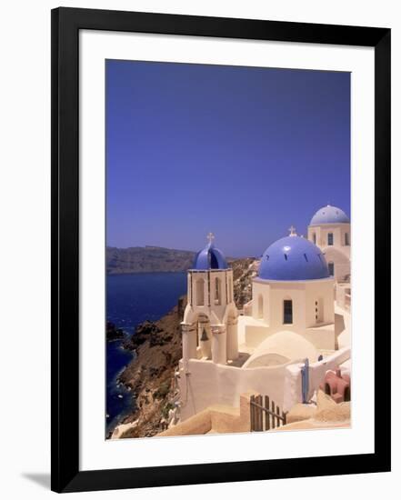 Greek Church, Santorini, Greece-Walter Bibikow-Framed Photographic Print