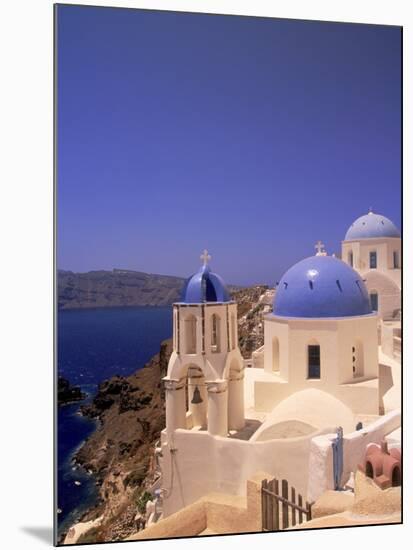 Greek Church, Santorini, Greece-Walter Bibikow-Mounted Photographic Print