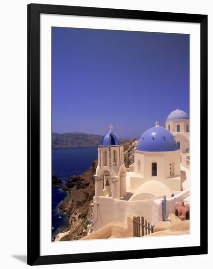 Greek Church, Santorini, Greece-Walter Bibikow-Framed Photographic Print