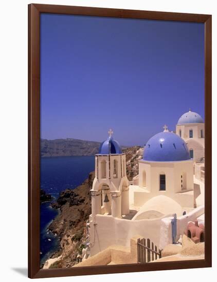 Greek Church, Santorini, Greece-Walter Bibikow-Framed Photographic Print