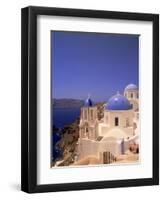 Greek Church, Santorini, Greece-Walter Bibikow-Framed Premium Photographic Print