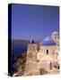 Greek Church, Santorini, Greece-Walter Bibikow-Stretched Canvas