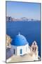 Greek Church with Blue Dome and Pink Bell Tower-Neale Clark-Mounted Photographic Print