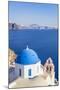 Greek Church with Blue Dome and Pink Bell Tower-Neale Clark-Mounted Photographic Print
