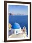 Greek Church with Blue Dome and Pink Bell Tower-Neale Clark-Framed Photographic Print