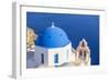 Greek Church with Blue Dome and Pink Bell Tower-Neale Clark-Framed Photographic Print