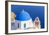 Greek Church with Blue Dome and Pink Bell Tower-Neale Clark-Framed Photographic Print