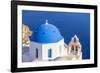 Greek Church with Blue Dome and Pink Bell Tower-Neale Clark-Framed Photographic Print