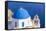 Greek Church with Blue Dome and Pink Bell Tower-Neale Clark-Framed Stretched Canvas