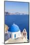 Greek Church with Blue Dome and Pink Bell Tower-Neale Clark-Mounted Photographic Print