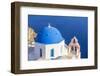 Greek Church with Blue Dome and Pink Bell Tower-Neale Clark-Framed Photographic Print