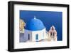 Greek Church with Blue Dome and Pink Bell Tower-Neale Clark-Framed Photographic Print