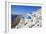 Greek Church with Three Blue Domes in the Village of Oia-Neale Clark-Framed Photographic Print