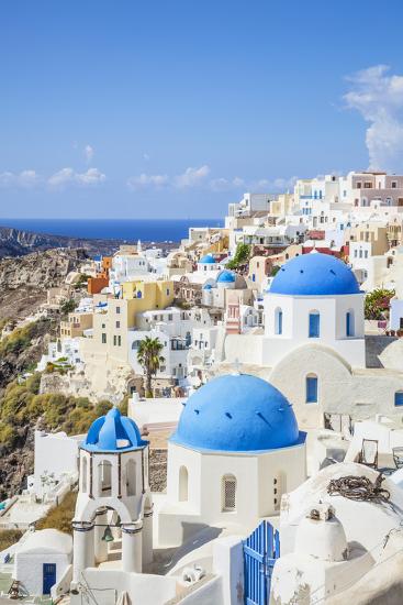 Greek Church with Three Blue Domes in the Village of Oia' Photographic  Print - Neale Clark | AllPosters.com