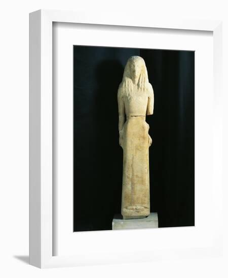 Greek Civilization, 7th Century B.C. Statue of Artemis or Kore Micandre, from Artemision of Delos-null-Framed Giclee Print