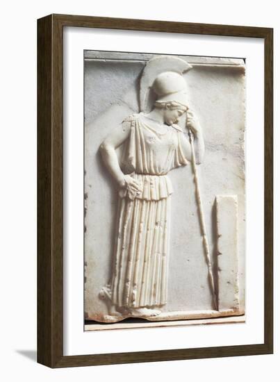 Greek Civilization, Bas-Relief Depicting Mourning Athena Standing in Front of Stele-null-Framed Giclee Print