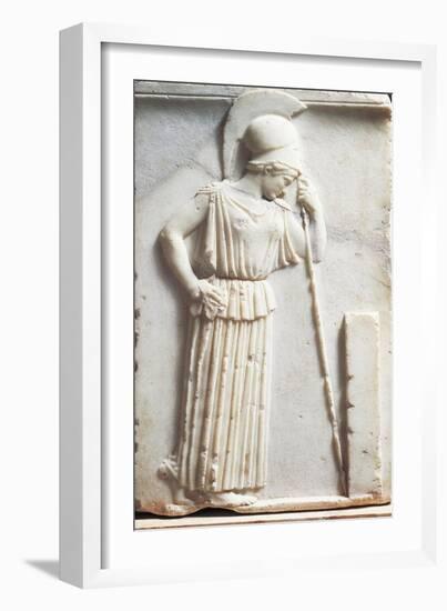 Greek Civilization, Bas-Relief Depicting Mourning Athena Standing in Front of Stele-null-Framed Giclee Print