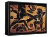 Greek Civilization, Black-Figure Pottery, Attic Vase Depicting Clash Between Two Warriors-null-Framed Stretched Canvas