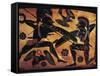 Greek Civilization, Black-Figure Pottery, Attic Vase Depicting Clash Between Two Warriors-null-Framed Stretched Canvas