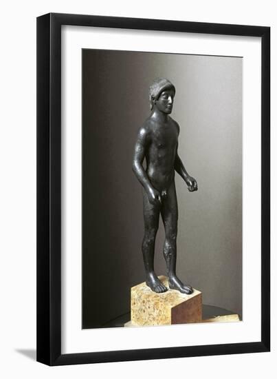 Greek Civilization, Bronze Statuette of Young Athlete-null-Framed Giclee Print