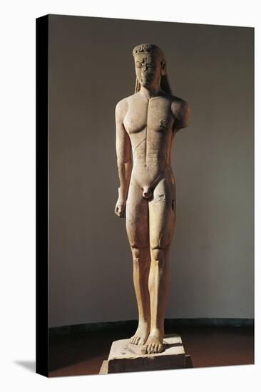 Greek Civilization, Colossal Marble Statue of Kouros, from Cape Sounion, Greece-null-Stretched Canvas