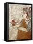 Greek Civilization Depicting Priestess Burning Incense, from Akrotiri, Thera Island, Santorini-null-Framed Stretched Canvas