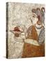 Greek Civilization Depicting Priestess Burning Incense, from Akrotiri, Thera Island, Santorini-null-Stretched Canvas