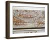 Greek Civilization Depicting Ship Procession, from Akrotiri, Thera Island, Santorini, Greece-null-Framed Giclee Print