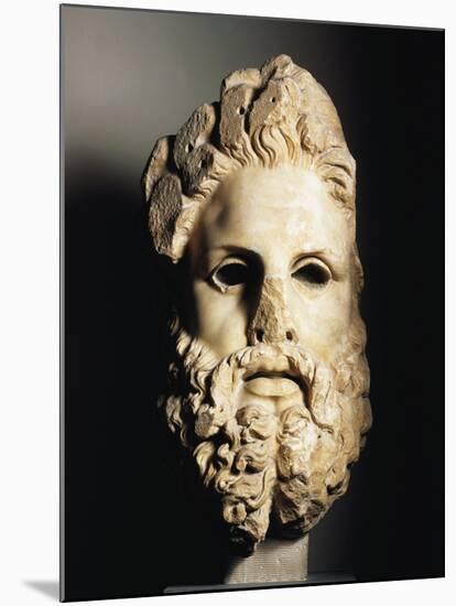 Greek Civilization, Head of Zeus, from Egina, Greece-null-Mounted Giclee Print