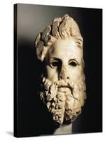 Greek Civilization, Head of Zeus, from Egina, Greece-null-Stretched Canvas