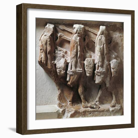 Greek Civilization, Metope Depicting Cattle Raid from Treasury of Sikyon of Delphi-null-Framed Giclee Print