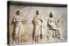 Greek Civilization, Relief Depicting Three Muses-null-Stretched Canvas