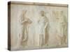 Greek Civilization, Relief Depicting Three Muses-null-Stretched Canvas