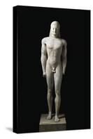 Greek Civilization Statue, Funerary Kouros, 550-540 B.C., from Volomandra, Greece-null-Stretched Canvas