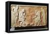 Greek Civilization, Stele Depicting Fight Between Dog and Cat-null-Framed Stretched Canvas