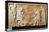 Greek Civilization, Stele Depicting Fight Between Dog and Cat-null-Stretched Canvas