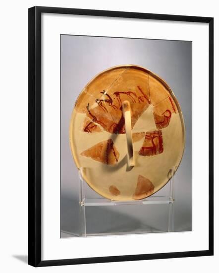 Greek Civilization, Terracotta Votive Shield Depicting Centaur with Hunters, from Tiryns, Greece-null-Framed Giclee Print