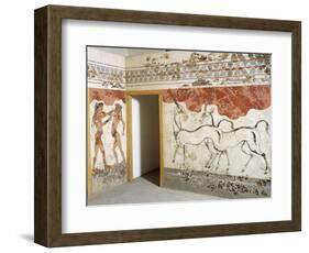 Greek Civilizationes Depicting Antelopes and Young Boxers, from Akrotiri, Thera, Santorini, Greece-null-Framed Giclee Print