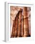 Greek Columns and Greek Carvings of Women, Temple of Zeus, Athens, Greece-Steve Satushek-Framed Photographic Print