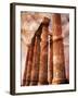 Greek Columns and Greek Carvings of Women, Temple of Zeus, Athens, Greece-Steve Satushek-Framed Photographic Print