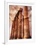 Greek Columns and Greek Carvings of Women, Temple of Zeus, Athens, Greece-Steve Satushek-Framed Photographic Print