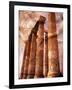 Greek Columns and Greek Carvings of Women, Temple of Zeus, Athens, Greece-Steve Satushek-Framed Photographic Print