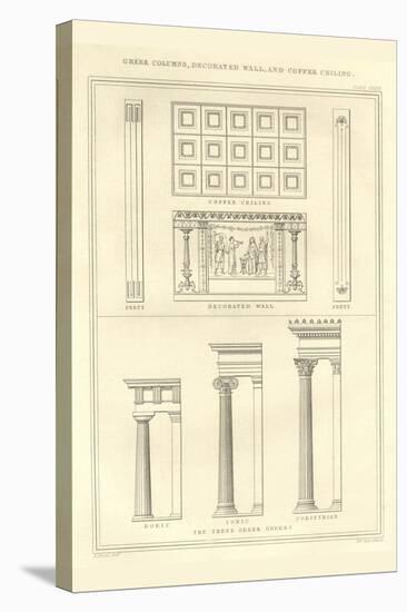Greek Columns, Decorated Walls and Coffer Ceilings-Richard Brown-Stretched Canvas
