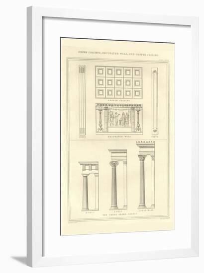 Greek Columns, Decorated Walls and Coffer Ceilings-Richard Brown-Framed Art Print