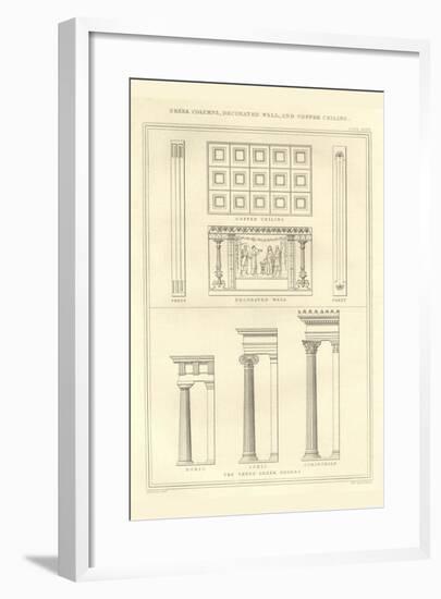 Greek Columns, Decorated Walls and Coffer Ceilings-Richard Brown-Framed Art Print