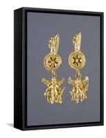 Greek Disk Earrings with Eros Pendants-null-Framed Stretched Canvas