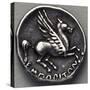 Greek Drachma Depicting Winged Horse Uncovered in Emporium, River Port of Rome, Verso, Greek Coins-null-Stretched Canvas