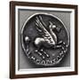 Greek Drachma Depicting Winged Horse Uncovered in Emporium, River Port of Rome, Verso, Greek Coins-null-Framed Giclee Print
