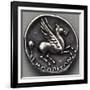 Greek Drachma Depicting Winged Horse Uncovered in Emporium, River Port of Rome, Verso, Greek Coins-null-Framed Giclee Print